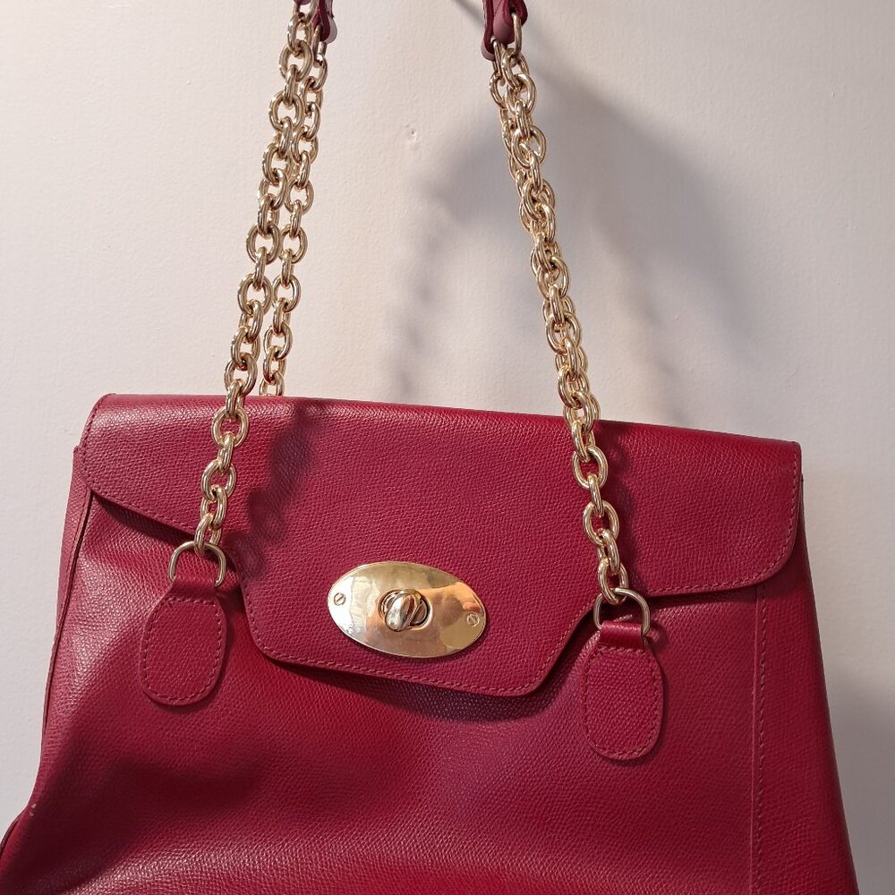 Red Doncaster leather purse